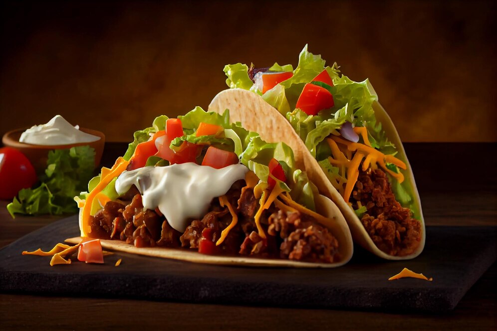 fresh-beef-taco-wooden-table-with-sauce-generative-ai_188544-8042